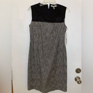Black with multi gray mix sleeveless dress DKNY nwt